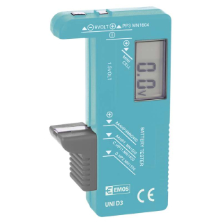 Univerzální tester baterií (AA, AAA, C, D, 9V, knoflíkových)